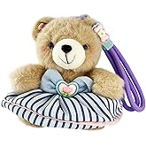 CIATOO 4.3 Inch Cute Teddy Bear Plush Keychain for Backpack,Cute Bear Keychain Bag Charm Gift for Women