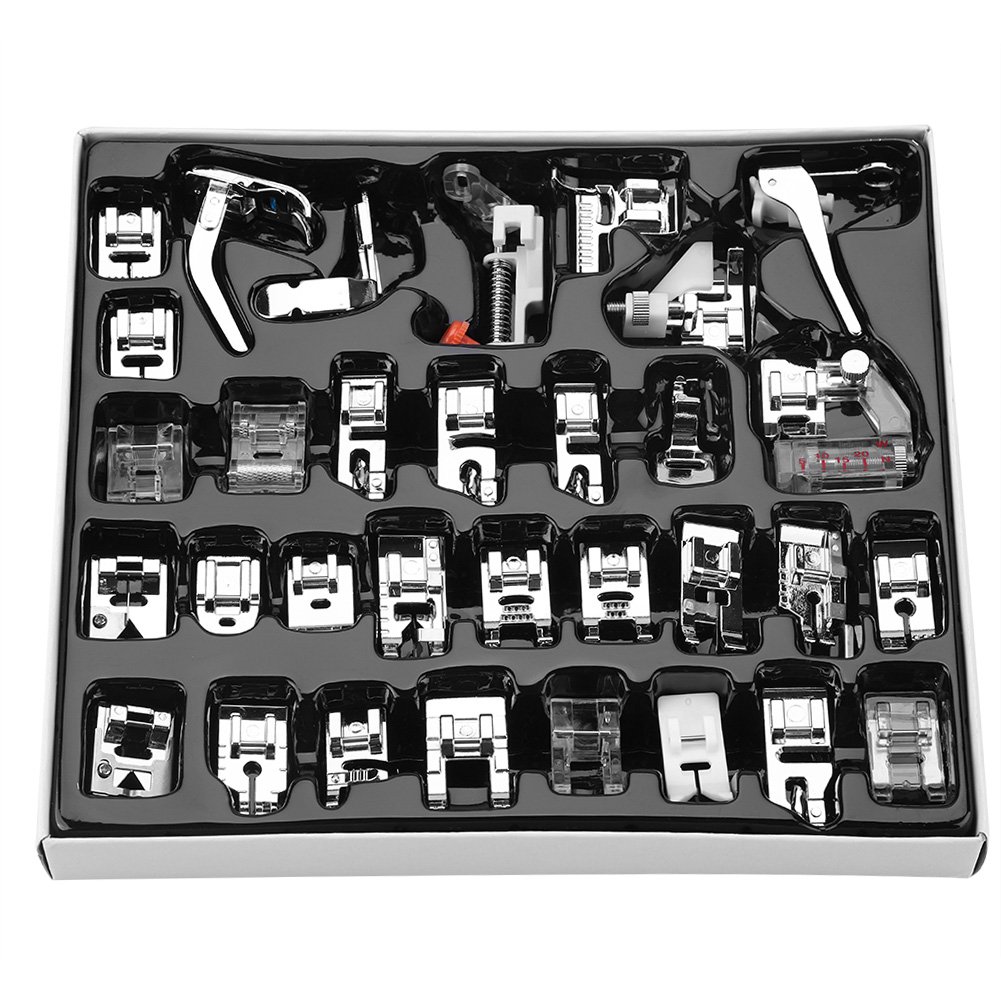 Fdit Professional Sewing Machine Presser Feet Set Madam Sew Presser Foot Set 32 PCS 32pcs Sewing Machine Presser Feet Set for Singer and other Household Mulitifunctional Sewing Machine