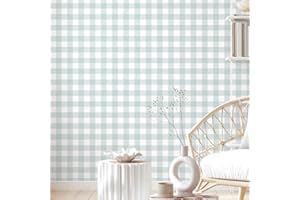 Cohoo Home Blue Plaid Peel and Stick Wallpaper Boho Plaid Contact Paper for Cabinet Blue Checkered Geinham Contact Paper Self