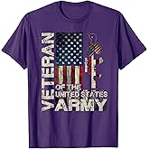 Distressed American Flag US Army Veteran Shirt Gift T-Shirt
