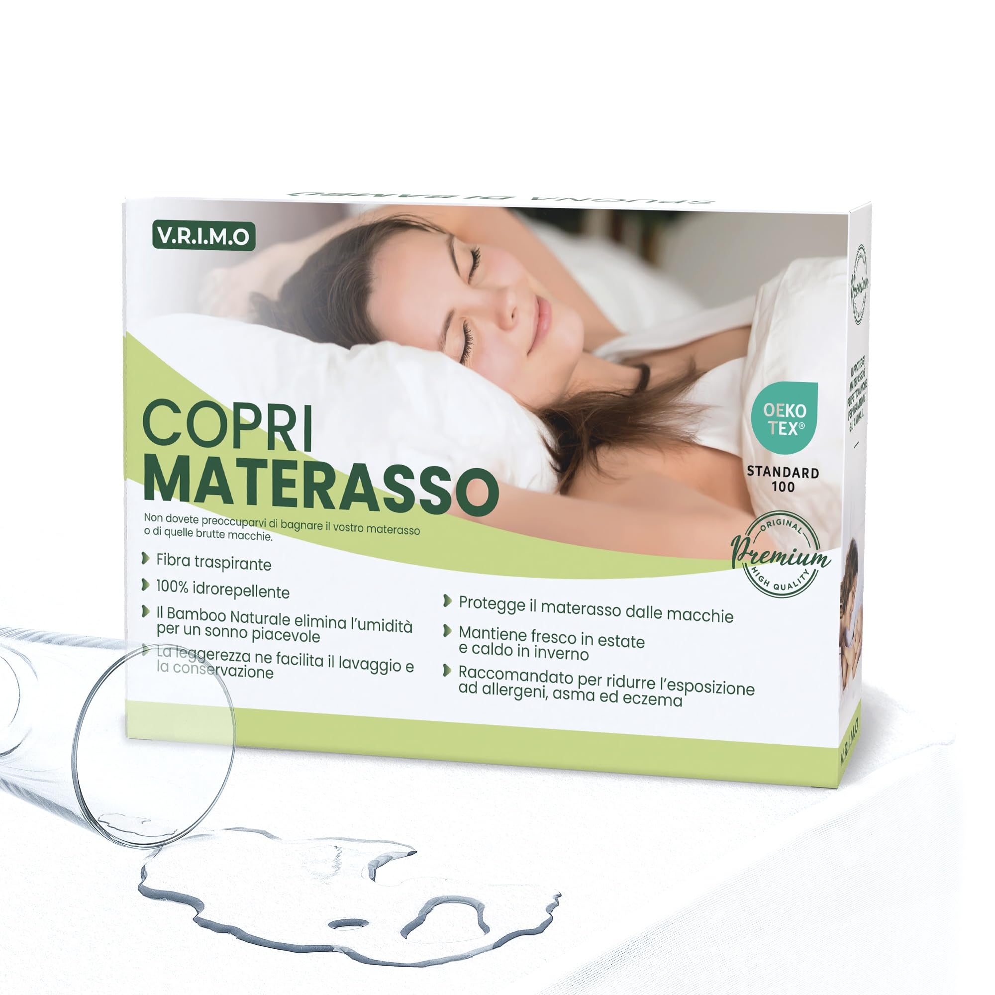 Mattress Protector One And Half 120 X 190 Waterproof - Super Soft Natural Bamboo Sponge Fabric - Elastic Corners Up To 30 cm - Refreshing, Breathable, Quiet, Anti-Mite, Hypoallergenic