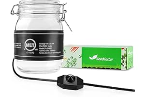 Seedfactor MET Certified Seedling Heat Mat, Adjustable Temperature Waterproof Durable Germination Station Heat Mat, Warm Hydroponic Heating Pad for Indoor Home Gardening Seed Starter