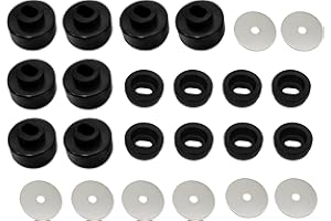 NIPPONASIA 7-141 Body and Cab Mount Bushing Kit,Compatible with Chevy Silverado & GMC Sierra 1500/2500 HD 2WD/4WD 1999-2014(Black)