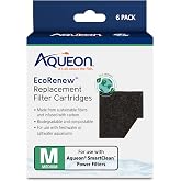 Aqueon Genuine EcoRenew Filter Cartridges, for Freshwater and Saltwater Aquariums, Medium, 6-Pack