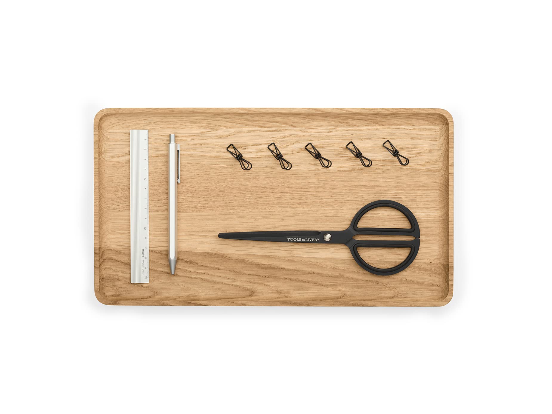 Oakywood Handcrafted wooden Catchall tray - Wooden desk organiser - Made in the EU - Natural wood desktop storage - Customizable in 3 Sizes - Natural Oak - 36x20 cm (14.1"x7.9")