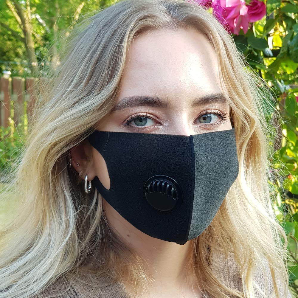 3 PC Unisex Face Mask With Air Filter/Valve Reusable & Washable, Outdoors, Sports, Motor cycle, UK Seller.