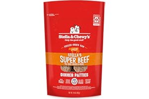 Stella & Chewy's Freeze Dried Raw Dinner Patties – Grain Free Dog Food, Protein Rich Stella’s Super Beef Recipe – 14 oz Bag