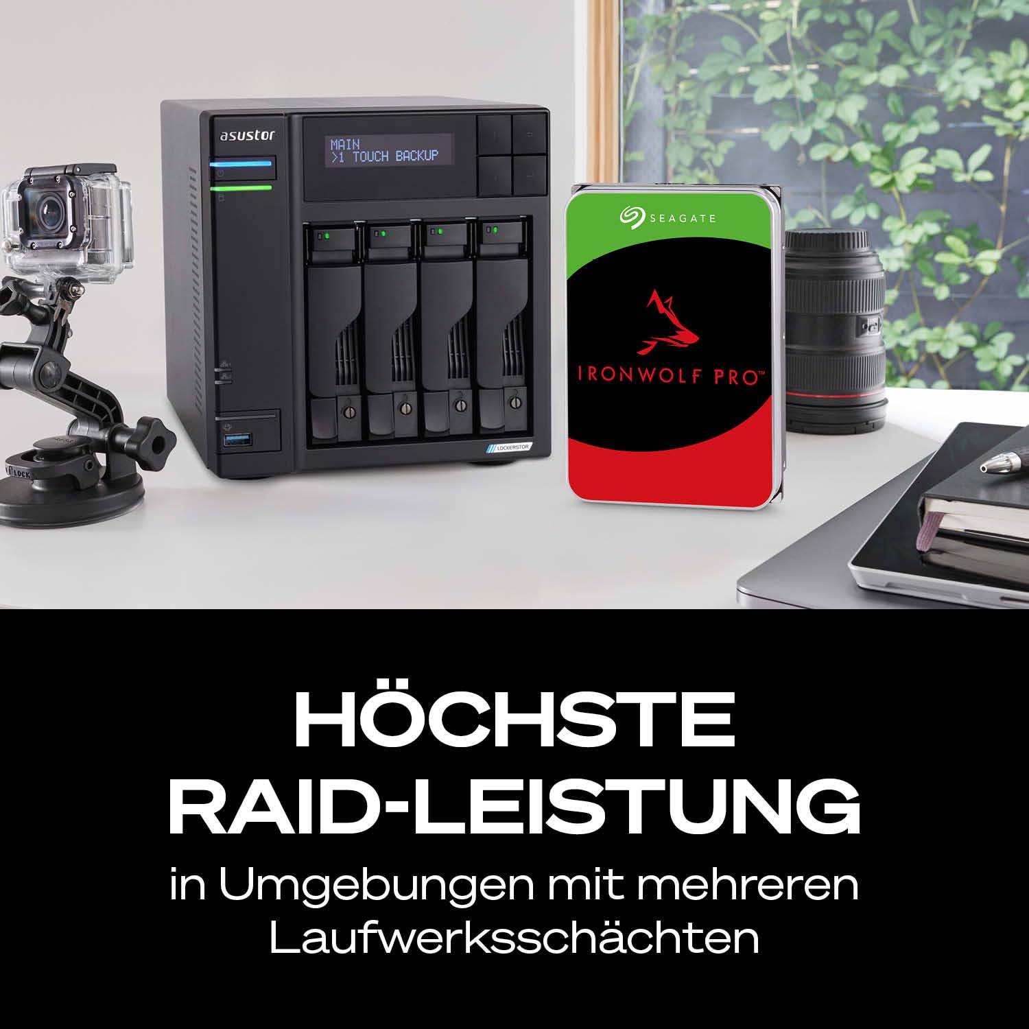 Seagate IronWolf Pro 8TB, NAS Interne Festplatte HDD, 3.5 Zoll, 7200 U/Min, CMR, 256 MB Cache, SATA 6 GB/S, inkl. Data Rescue Service (ST8000NTZ01) 6