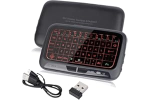 Mini 2.4G Wireless Keyboard Remote Control with Touchpad,Gaming Keyboard Mouse Combo Controller RGB Backlit & USB Receiver,Re