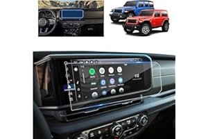 BSTW for 2025 Jeep Wrangler Screen Protector 2024 2025 Wrangler JL Sport S Willys Sahara Rubicon X High Altitude 4xe Uconnect 5 12.3-in Touchscreen Tempered Glass Protective Film