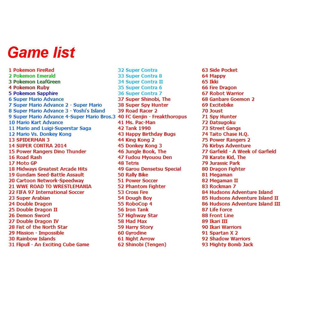 369 in 1 Game Cartridge for G-B Console - Card 32 Bit Video Game Compilations Classic Collection English Version: Video Games
