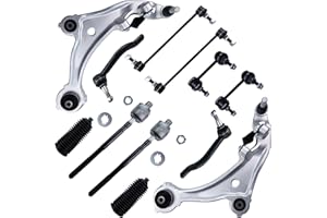 HAWK BROTHER 12pcs Front Lower Control Arms Ball Joints Sway Bar Tie Rods End Links Rack & Pinion Boot K620195 K750094 K750255 K750256 ES800356 Replacement for 2007-2013 Nissan Altima Professional Suspension Kit