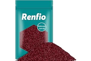 Renfio Red Glitter, Ultra Fine Glitter Powder, 7 Oz (200g) Metallic PET Flake 1/128" 0.008" 0.2mm Face Glitters for Craft Res