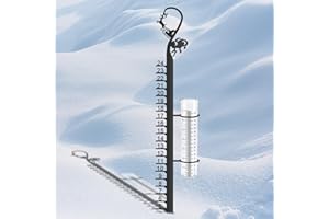 ONSLOWE Snow Gauge Outdoor, Heavy Duty Metal Snowfall Measuring Stick Device - 2mm More Thicker Iron Art Snow Gauge Deer, 100cm Lawn Snow Depth Gauge/Decorative Rain Snow Gauge for Outdoor Yard