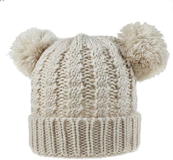 winter hat with 2 pom poms