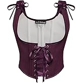 Scarlet Darkness Women's Underbust Corset Top Renaissance Medieval Lace-up Boned Fairycore Pirate Corsets