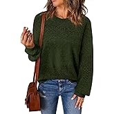 Lylinan Womens Sweaters Casual Boho Long Sleeve Shirts Crewneck Lightweight Crochet Tops Pullover Knit Sweater
