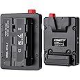 Fomito NP-F Dummy Battery to V-Lock V Mount Plate for Sony F970 F750 F550 Battery to Camera Monitor Neewer F100 FEELWORLD FW568 F5 T7, LED Video Light CN160 CN216 YN300 II YN-600 W260