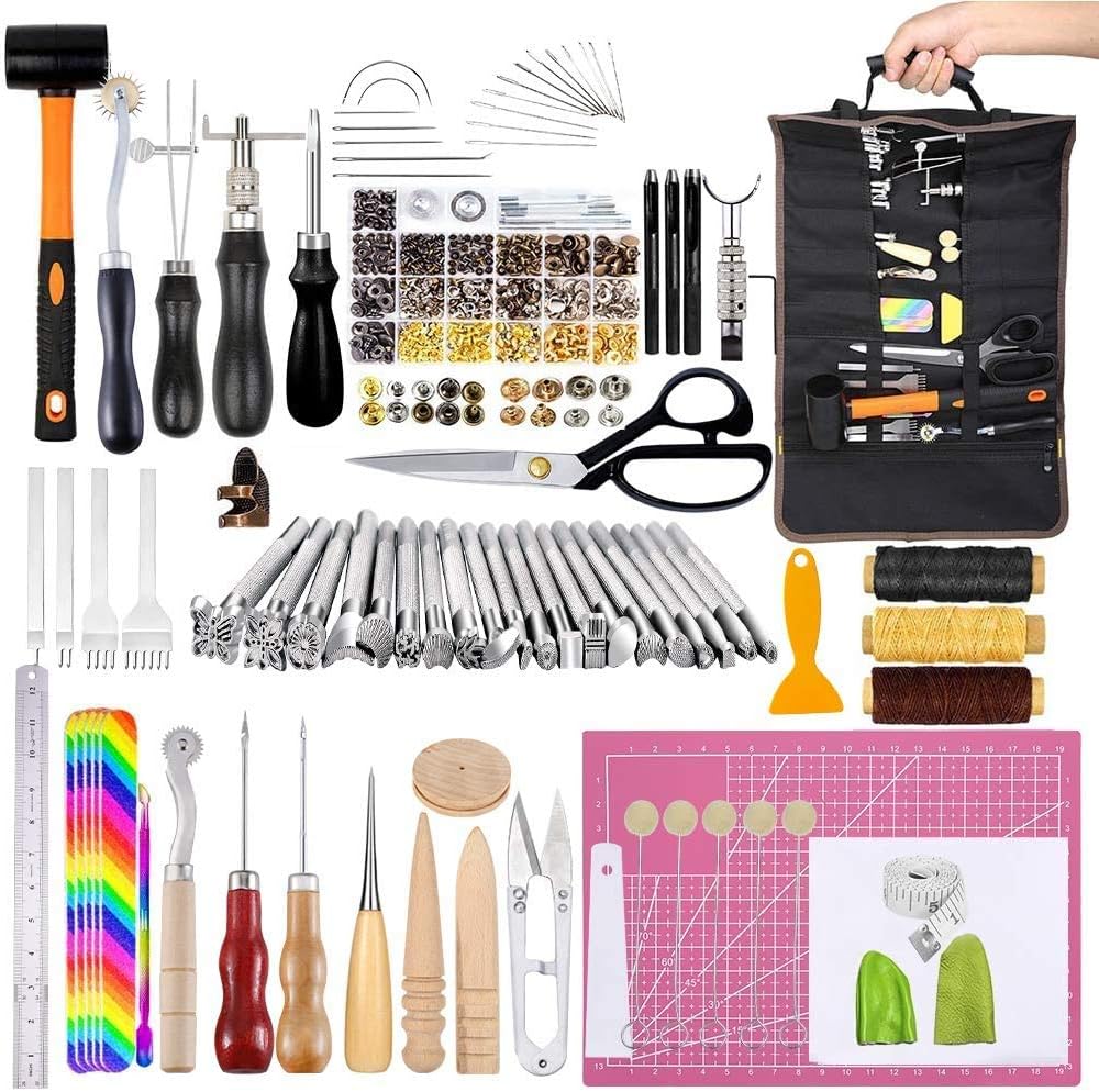 Leather Craft Kits, Leather Tool Set with Manual, Leather Craft Tool