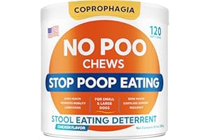 GOODGROWLIES No Poo Chews for Dogs - Coprophagia & Stool Eating Deterrent with Probiotics, Digestive Enzymes & Breath Aid Support - Stop Dog Poop Eating - Made in USA - 120 Soft Chews