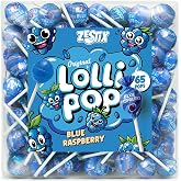 Blue Raspberry Mini Lollipops 65 Ct Lollipops Individually Wrapped | Fruity Blue Raspberry Suckers &ndash; Party Candy, Parade Treats, Back to School, Birthday Favors &amp; Baby Showers