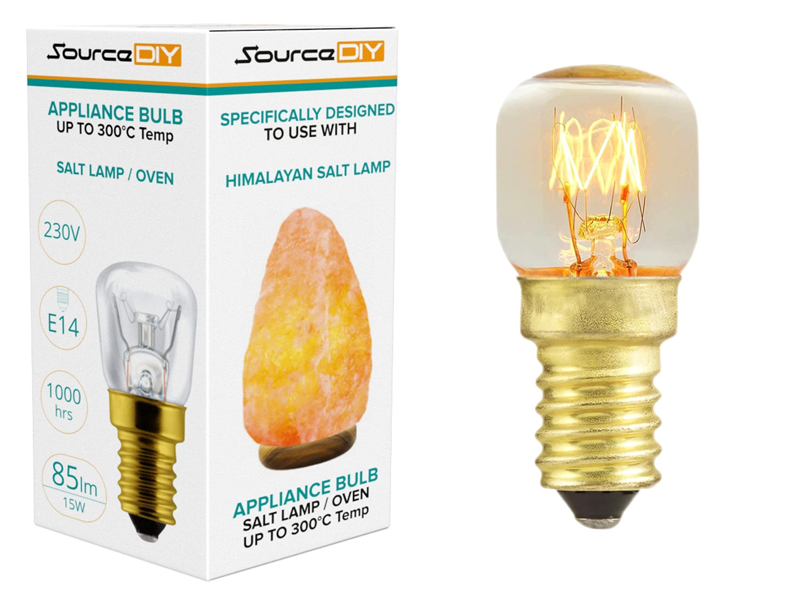SourceDIY Salt Lamp Bulbs 15w E14 (Pack of 24) for Oven <300°C, Fridge, Multipurpose Pygmy Appliance SES Incandescent dimmable Bulbs