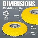 BARGAINS-GALORE 10/14 inch Pneumatic Sack Truck Wheel Set Yellow Red Black TYRES view 3