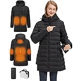 Winter Coats for Women, Women's Heated Jacket with Battery Pack Womens Winter Coat with Dismantling hat