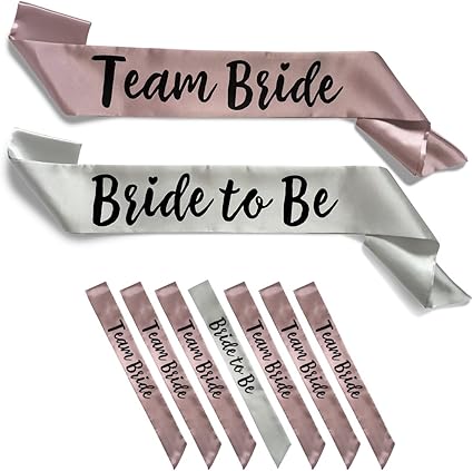 Amazon Com Team Bride 7pc Satin Sash Set Sophisticated Fun