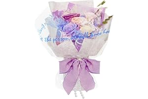 Bloom's Diary Purple Flowers Bouquet with Pearl Chain, Flowers for Delivery Prime, Birthday Gifts for Women, Wife, Her