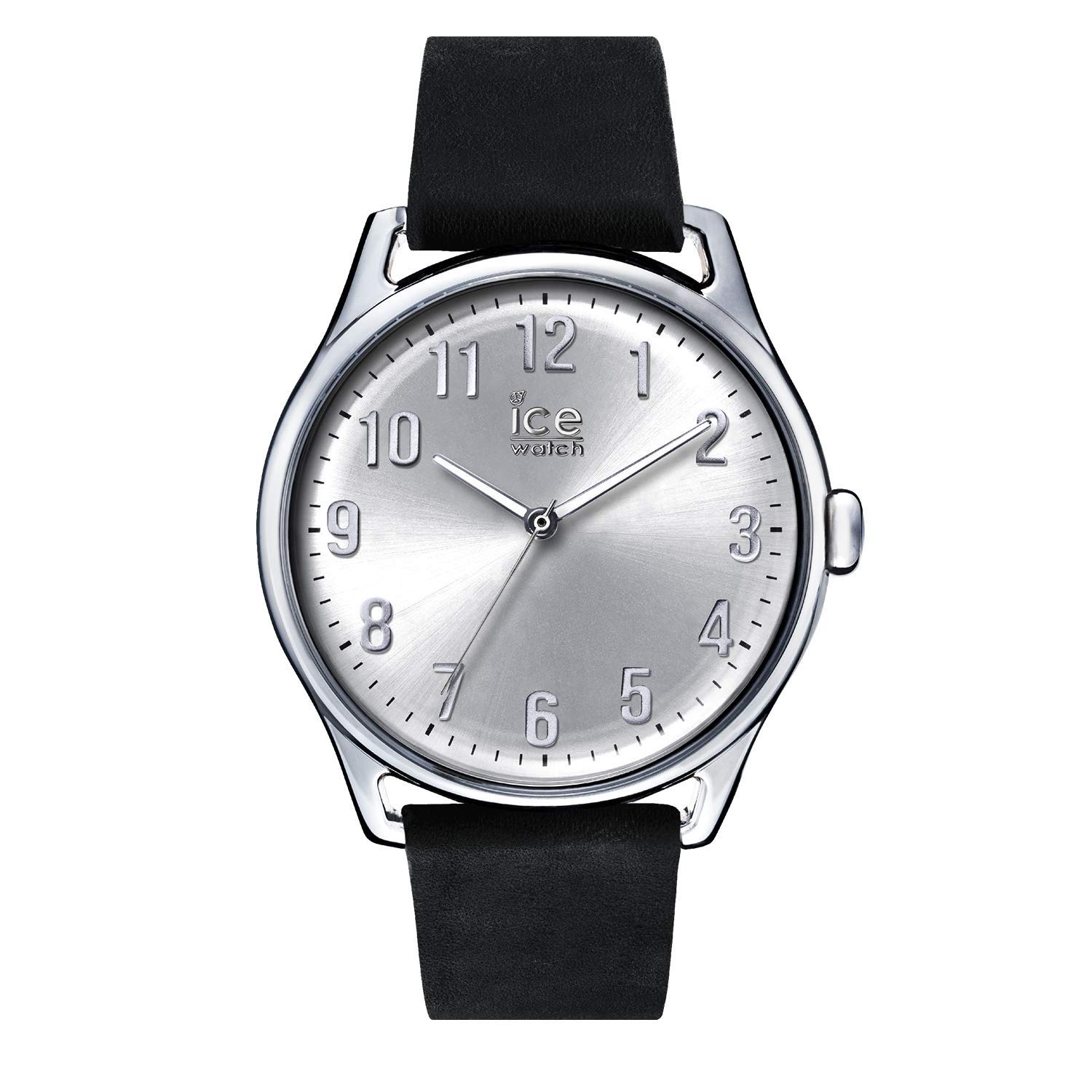Ice-Watch - ICE time Black Silver - Men's wristwatch with leather strap - 013042 (Large)