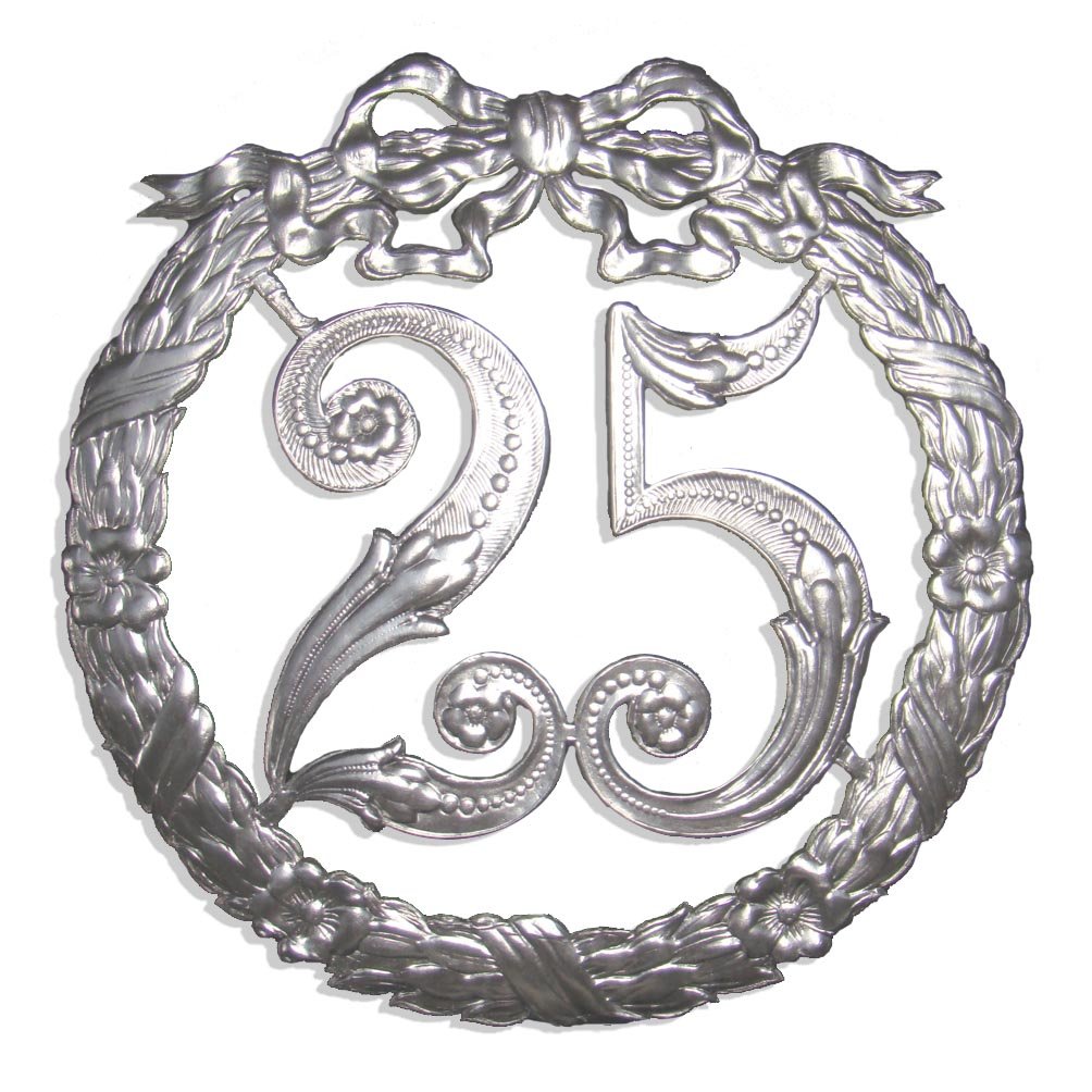 Kunze Dresden Party Anniversary Jubilee Number 25, 9-1/2-Inch, Silver — image 1