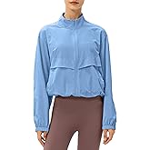 Locachy Women's Lightweight Zip Up Athletic Jacket Stand Collar Windproof Sun Protection Workout Outdoor Jacket