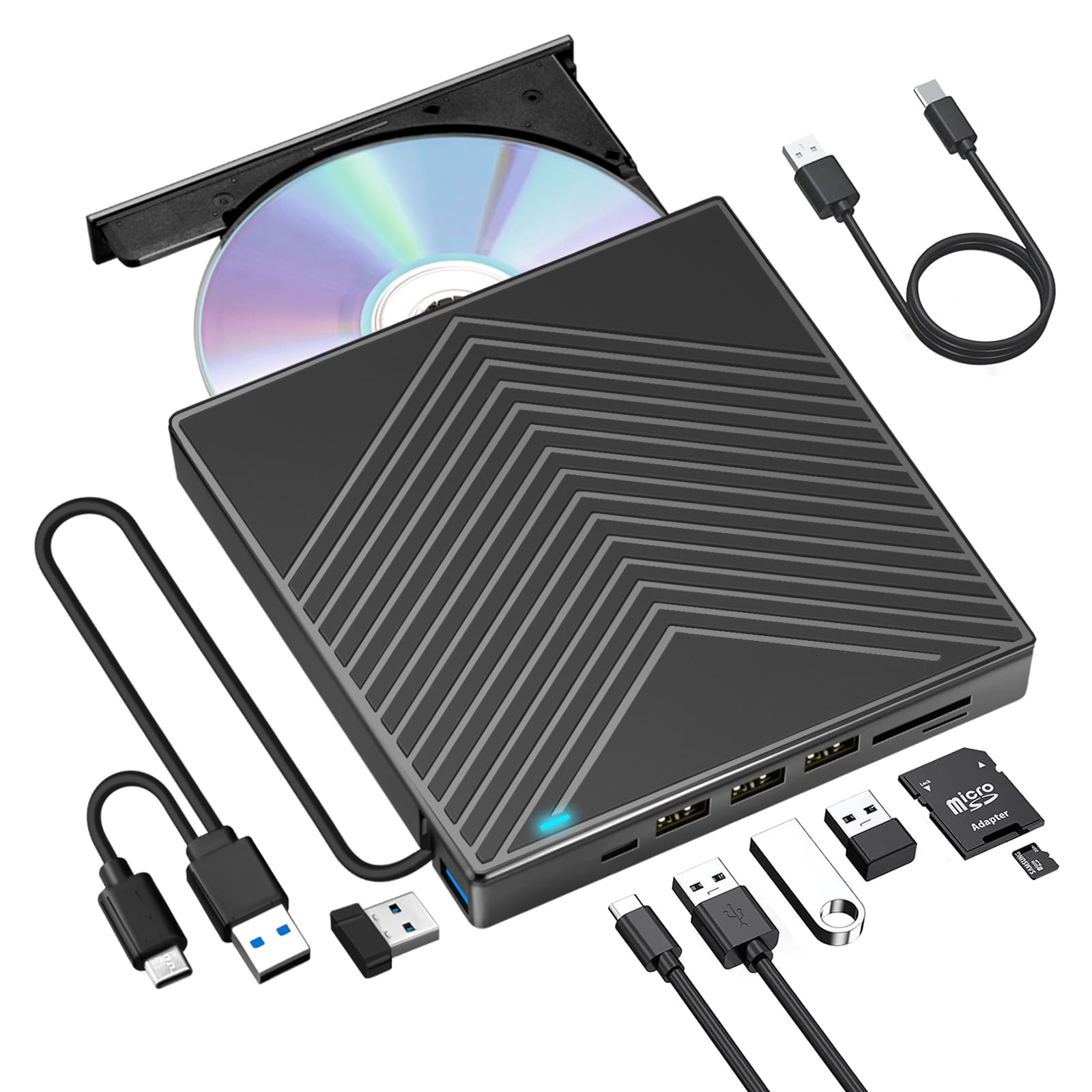 Mua ROOFULL External CD DVD Drive, USB 3.0 & USB-C CD/DVD Burner Player ...