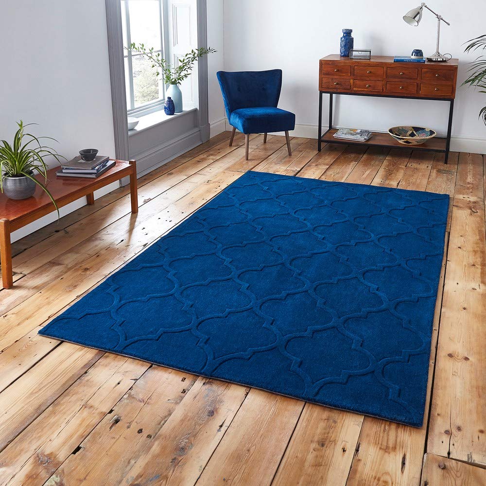 Think Rugs Hong Kong 8583 Hand Tufted Rug Rug, Navy, 120cm x 170cm