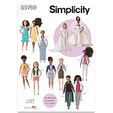 Simplicity S9769 11.5" Fashion Doll Clothes Sewing Pattern for Regular &amp; Curvy Dolls by Andrea Schewe, One Size