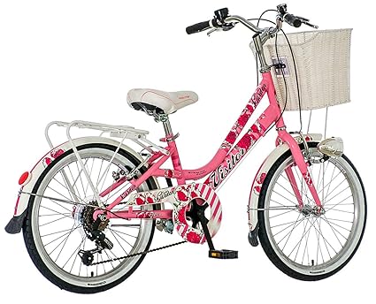 breluxx 20 Zoll Kinderfahrrad Venera Fashion Secret Garden Citybike Korb + Licht Retro Mädchenrad, 6 Gang Shimano