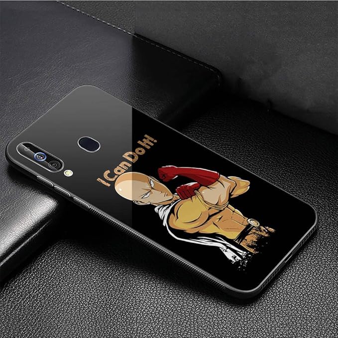 Amazon Com Luxury Phone Case For Samsung Galaxy S10 Cover 9h Tempered Glass Back Cover Soft Silicone Anti Scratch Bumper Design Lb 88 One Punch Man Protective Case Electronics