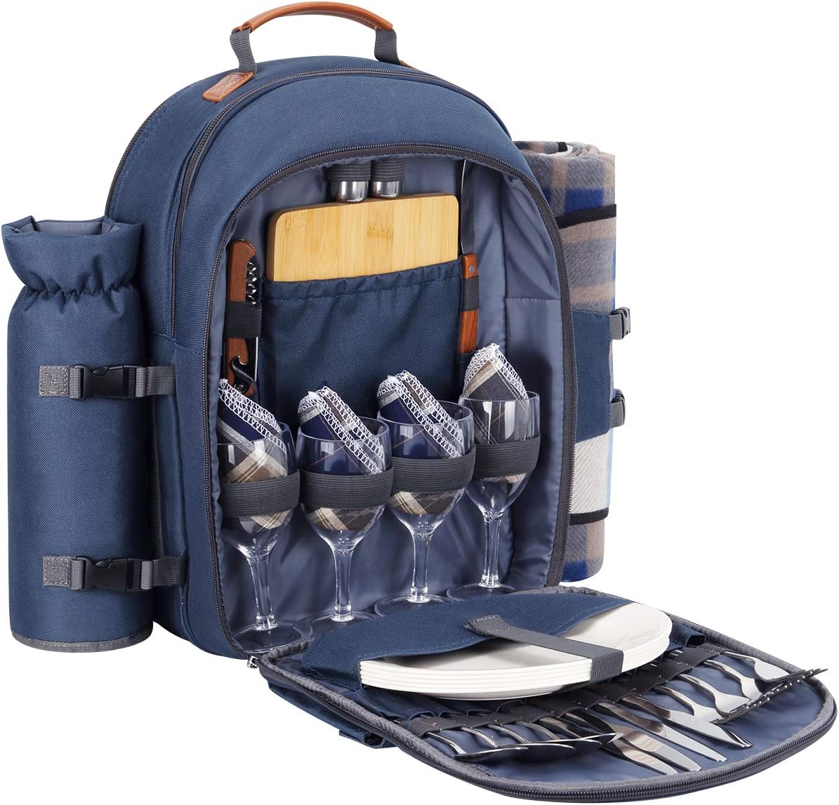 Super Saturday Sunflora Picnic Backpack For 4 Person Set Pack With