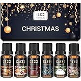 Christmas Essential Oils Gift Set, for Home, for Diffuser, 6x10mL, CAKKI Premium Grade Fragrance Oils with Christmas Tree, Cookie, Cranberry Contest, Pumpkin Cart, Turkey Run