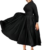 INR Women Elegant Long Dress Fashion Casual Dress High Waist Flowy Big Swing Dress