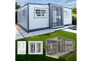 EMONIA Mo-office 20ft Prefab unfoldable House casas prefabricadas para Vivir Tiny Homes to Live in for Adults Small Foldable Container House kit Mobile Modular Guest House for Sale Shed Storage Box,no Toilet
