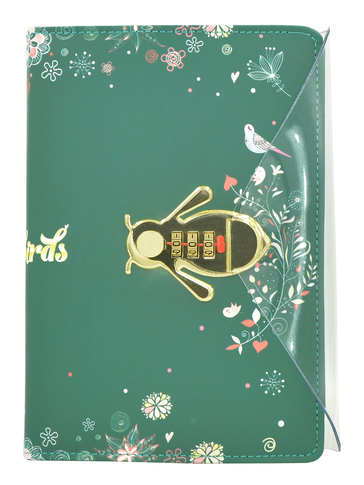 NectaRoy A5 Lockable Diary, Bee-Shaped Lock Travel Journal, PU Leather Password Notebook Sketchbook for Office School Supplies Student Stationery Birthday Gift, Pen Holder&Card Slots, 215x145mm