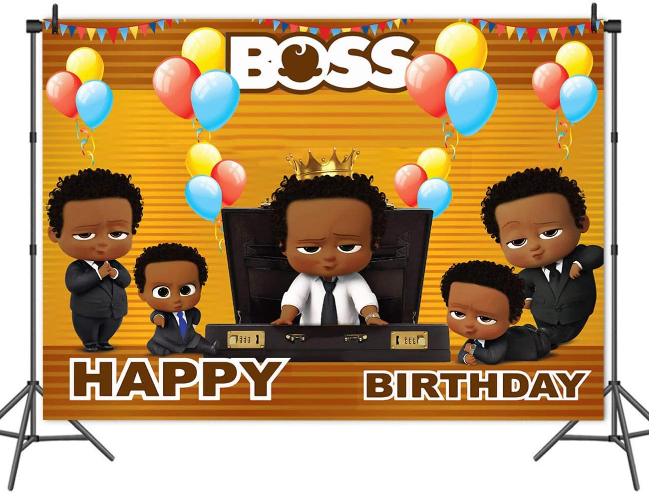 MC Vinyl 7x5ft Litter Baby Boss Boys Theme Photo Backdrop Baby Shower 1st 2nd Birthday Party Studio Decoration Photography Background Props Banner