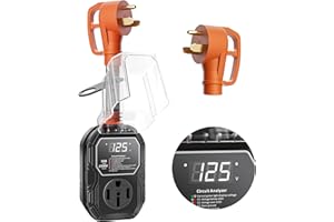 AFS QIORE 15000J RV Surge Protector 50 Amp, Surge Protection RV Circuit Analyzer with LED Display,Automatic Protect RV Electrical System, RV Adapter Plug for Camper, Circuit Analyzer for Travel Trailers