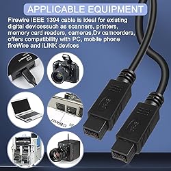 HATMINI 6FT Firewire 9pin Cable,IEEE 1394 Firewire