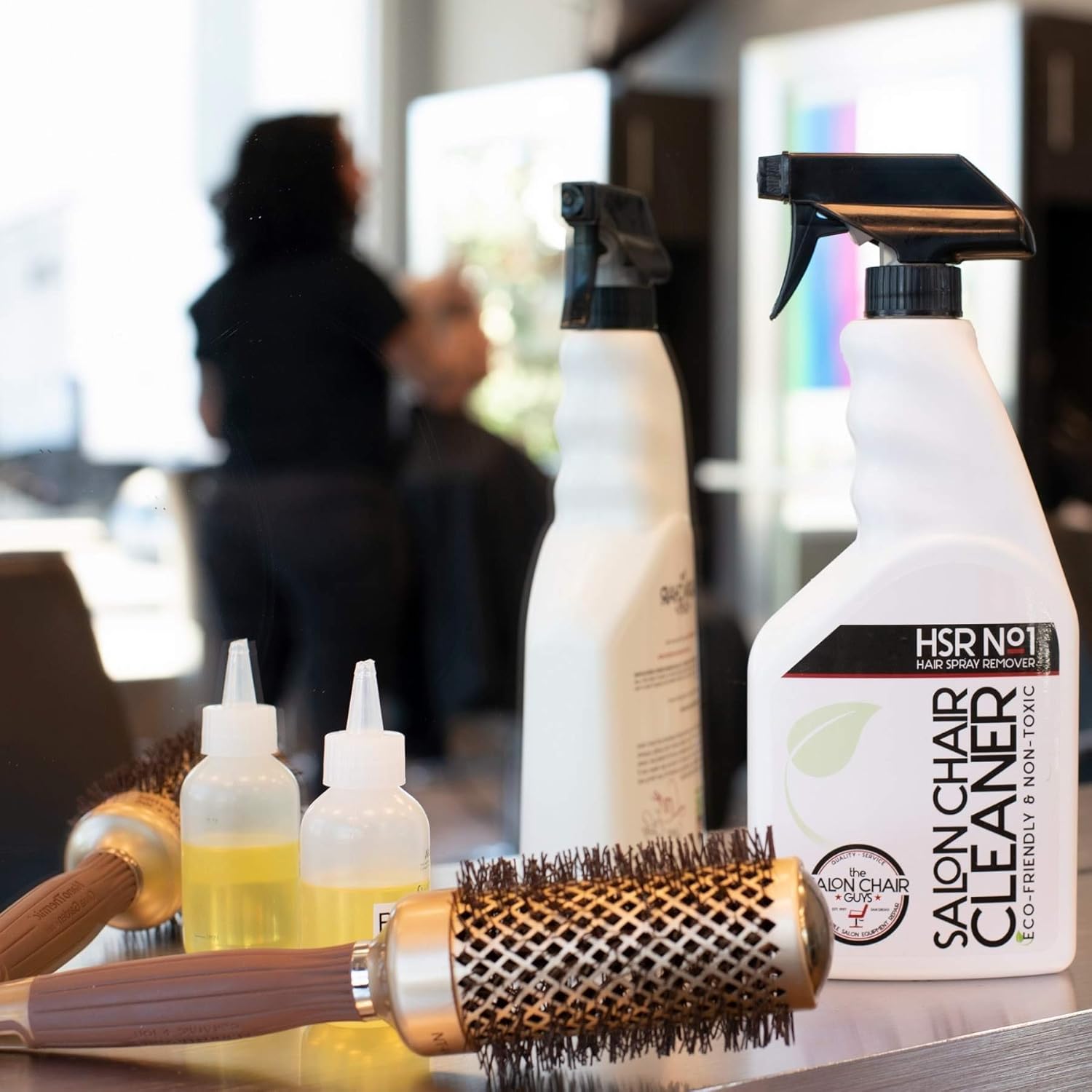 Salon Chair Cleaner - Hairspray Remover - Product Buildup Remover, Professional Salon & Barber Furniture Cleaning Spray for Stylist Chairs, Nontoxic Biodegradable Cleanser (24 Ounces): Beauty