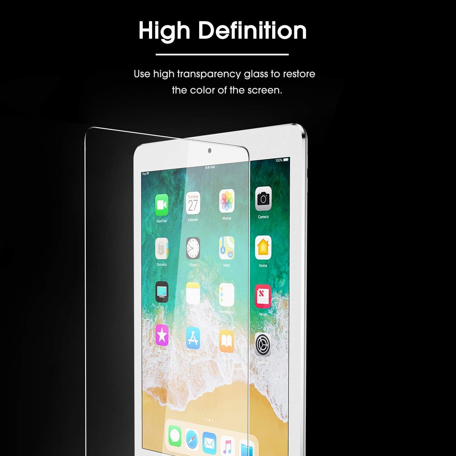 [3 Pack] iPad 9.7 6th Generation Screen Protector, OMOTON Tempered Glass Screen Protector for Apple iPad 9.7" (2018 & 2017) / iPad Pro 9.7 Inch / iPad Air 2 / iPad Air 9.7 Inch: Computers & Accessories