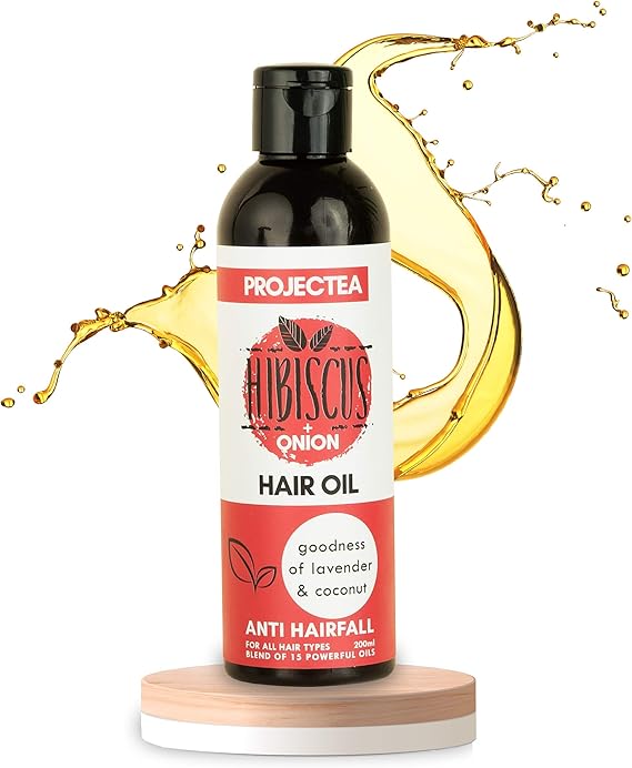 Buy PROJECTEA Hibiscus Tea + Onion Anti Hairfall Hair Oil, 200ml Anti