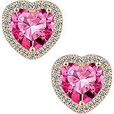 Memorjew Earrings Gifts for Wife - Sterling Silver Birthstone Stud Earrings for Women Anniversary Christmas Mothers Day Birthday Gifts for Women Mom Wife Girlfriend Her